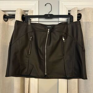 Brown Leather Skirt